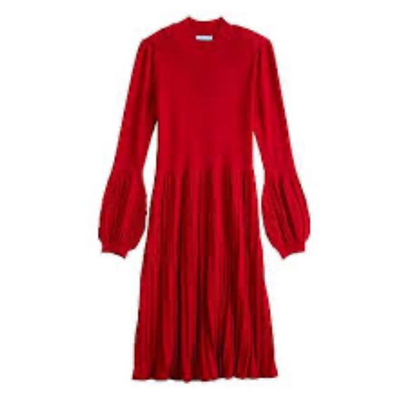Draper James RSVP Red Long Sleeve Sweater Dress, NWT - Picture 1 of 9